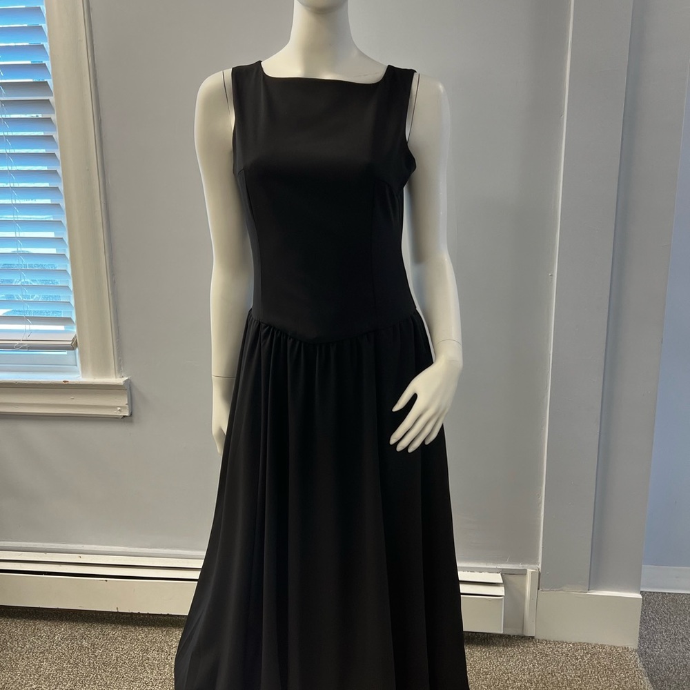 Bubble Hem Midi Dress - Black